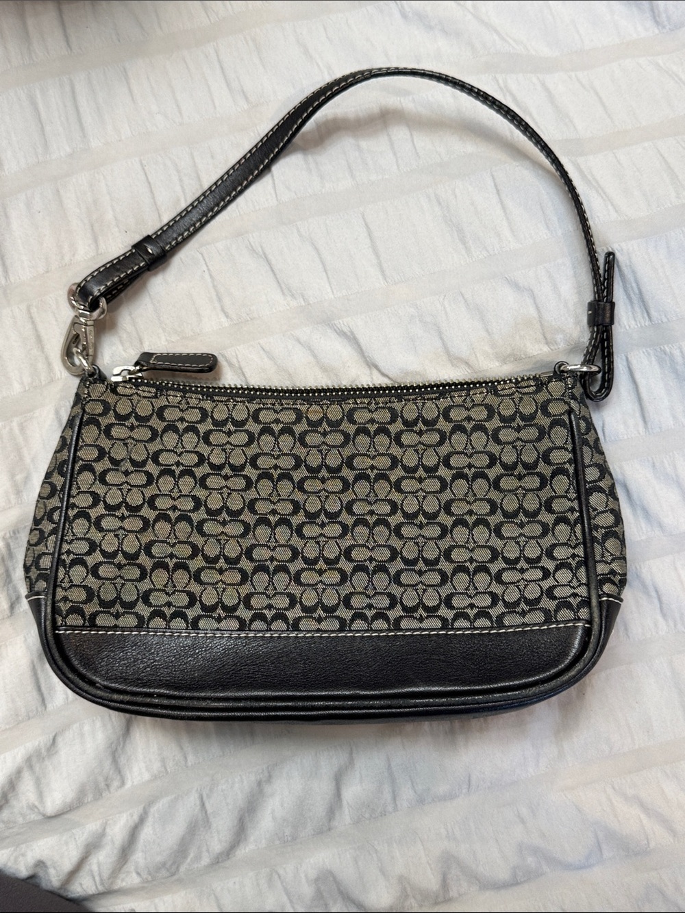 Coach Black and Gray Patterned Women's Shoulder Bag
